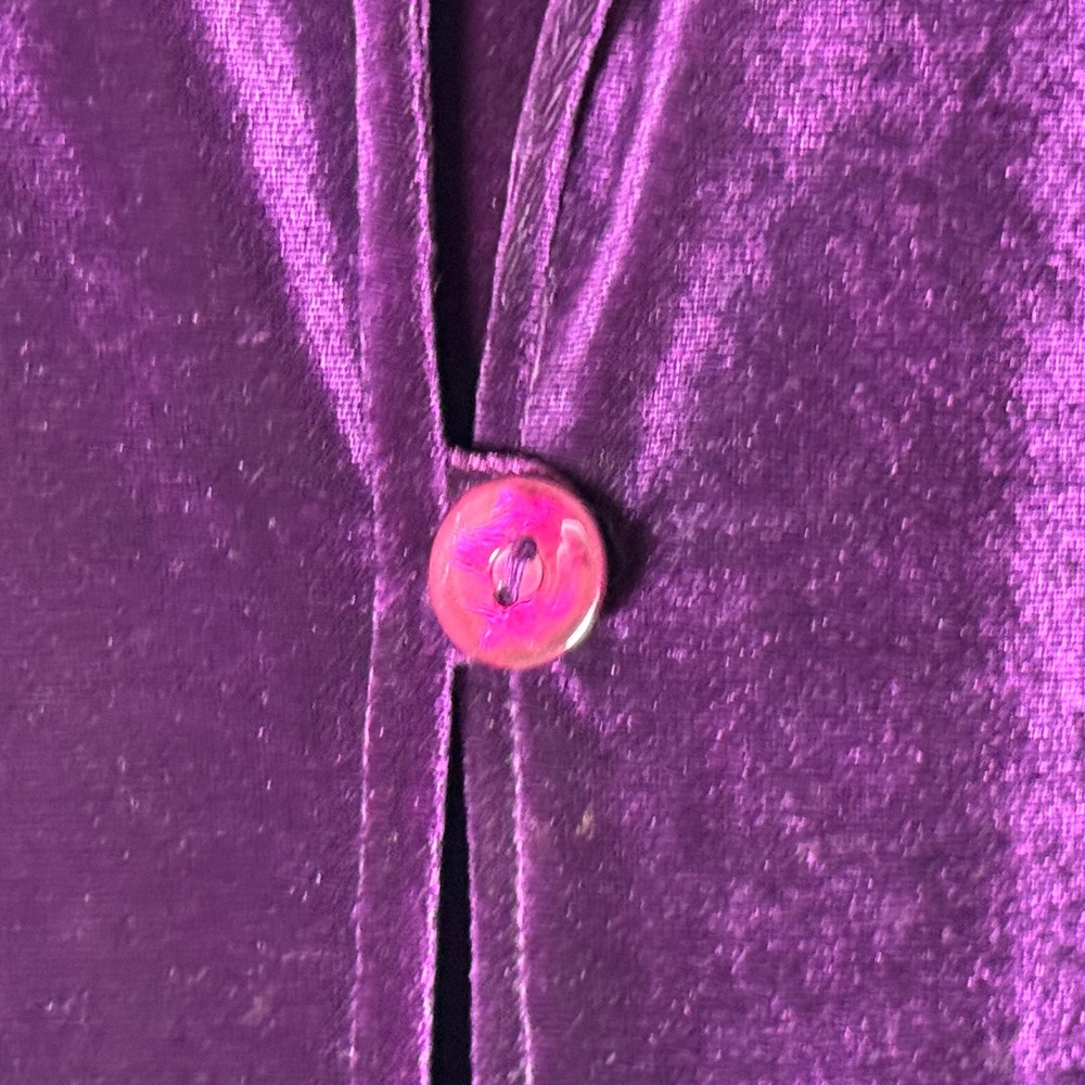 Vtg Rabbit Rabbit Rabbit Womens Size 12 Purple Velvet 2Pc Dress Jacket Set - Picture 4 of 13